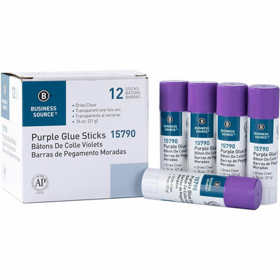 Business Source Bulk Purple Glue Sticks, 12 / Box — view 1