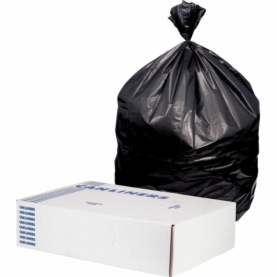 Heritage Value Line Can Liners, Black, Resin, 60 gal, Leak Proof, 1 Carton, HERX7656SKR0V