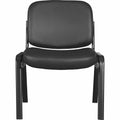 Lorell Deluxe Leather 4-Leg Guest Chair, Black, LLR84595