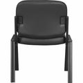 Lorell Deluxe Leather 4-Leg Guest Chair, Black, LLR84595