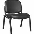 Lorell Deluxe Leather 4-Leg Guest Chair, Black, LLR84595