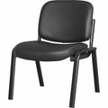 Lorell Deluxe Leather 4-Leg Guest Chair, Black, LLR84595