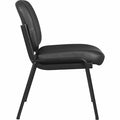 Lorell Deluxe Leather 4-Leg Guest Chair, Black, LLR84595
