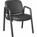 Lorell Deluxe Leather 4-Leg Guest Chair, Black, LLR84594