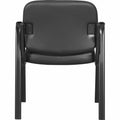 Lorell Deluxe Leather 4-Leg Guest Chair, Black, LLR84594