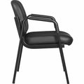 Lorell Deluxe Leather 4-Leg Guest Chair, Black, LLR84594