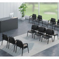 Lorell Deluxe Leather 4-Leg Guest Chair, Black, LLR84594