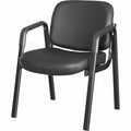 Lorell Deluxe Leather 4-Leg Guest Chair, Black, LLR84594