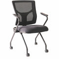 Lorell Conjure Mesh Training Chairs with Arms, Black, 2 / Carton, LLR62019