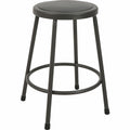 Lorell Metal Shop Stool, Light Gray, LLR83081