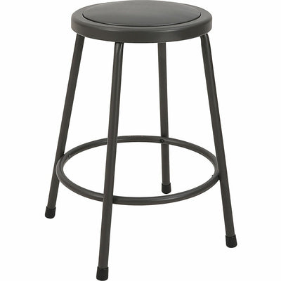 Lorell Metal Shop Stool, Light Gray, LLR83081