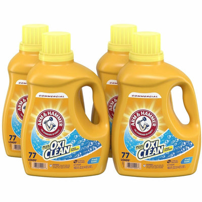 Church & Dwight Arm & Hammer Liquid Laundry Detergent +OxiClean, Blue, 4 / Carton, CDC3320050027