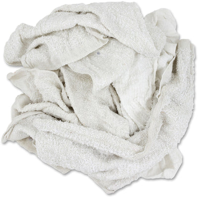 Hospeco TASKBrand 25 lb. Economy Terry Rags, White, 1 Carton, HOS53725