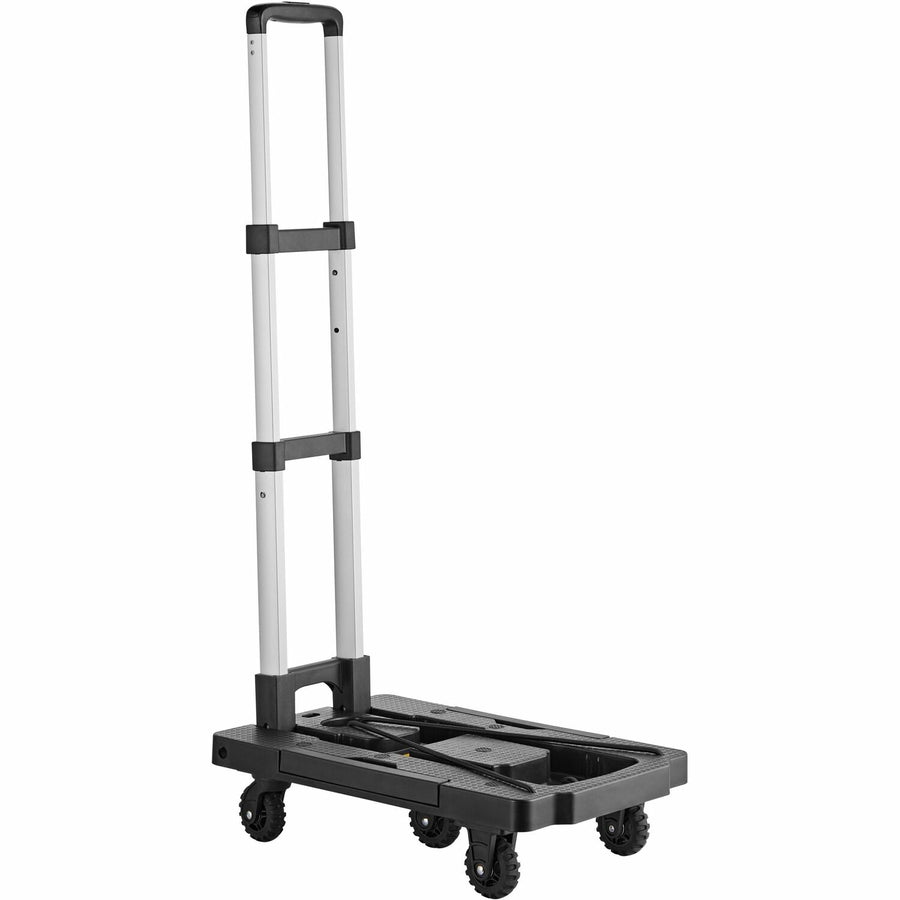 Kantek Ultra Lite Folding Cart, 12.60" x 4.10", Black, Polypropylene, Bungee Strap, KTKLGLC250