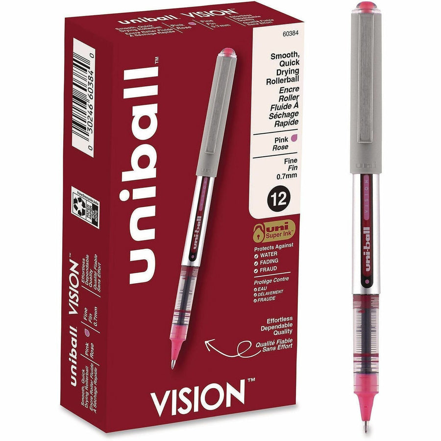 uni® Vision Rollerball Pen, Passion Pink, Acid-free, 12 / Dozen, UBC60384