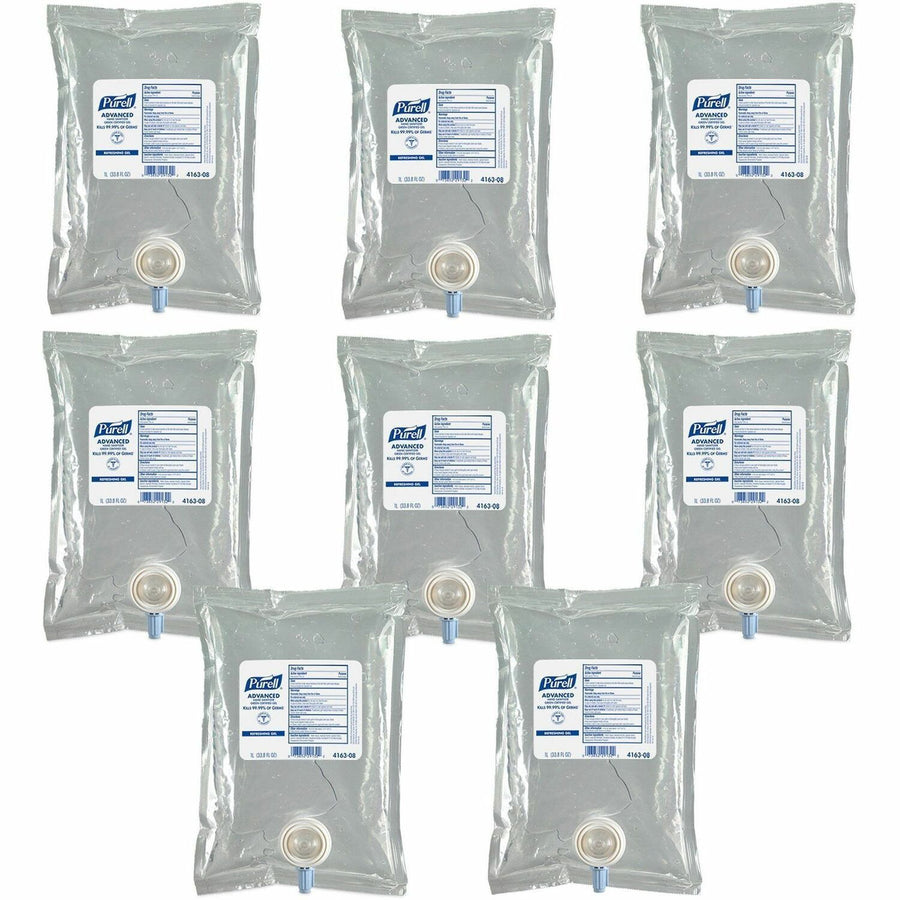PURELL® Advanced Hand Sanitizer Certified Gel, Clear, Fragrance-free, 8 / Carton, GOJ416308CT