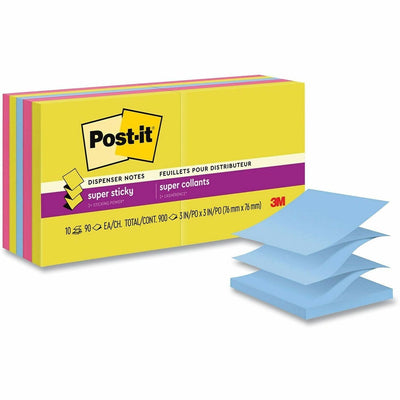 3M Post-it Super Sticky Pop-up Notes R330-10SSJOY, 3 in x 3 in (76 mm x 76 mm), Summer Joy, 1 Pack, MMMR33010SSJOY