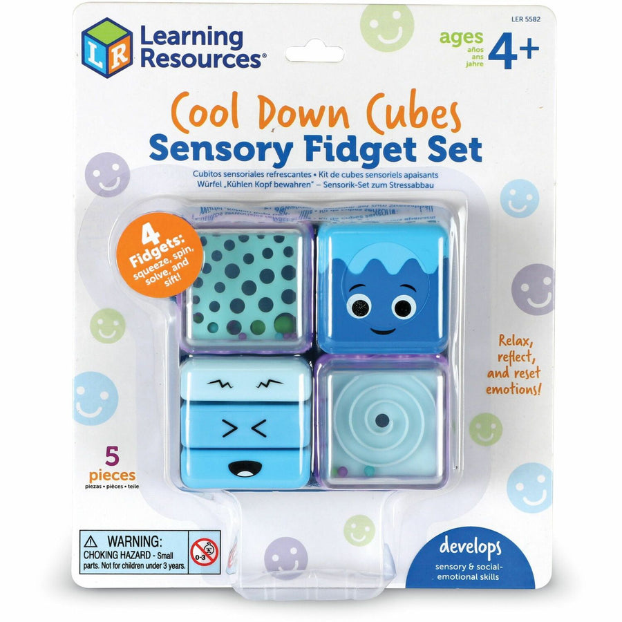 Learning Resources Cool Down Cubes Sensory Fidget Set, 5, Easy to Clean, LRNLER5582