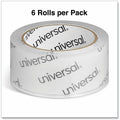 Universal Moving and Storage Packing Tape, 3" Core, 1.88" x 54.6 yd, Clear, 6/Pack, UNV33102