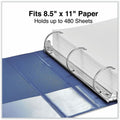 Universal Slant D-Ring View Binder, 3 Rings, 2" Capacity, 11 x 8.5, Navy Blue, 8 1/2" Width x 11" Length, UNV20749
