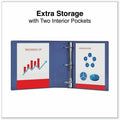 Universal Slant D-Ring View Binder, 3 Rings, 2" Capacity, 11 x 8.5, Navy Blue, 8 1/2" Width x 11" Length, UNV20749