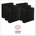 Universal Slant D-Ring View Binder, 3 Rings, 2" Capacity, 11 x 8.5, Black, 6/Carton, 8 1/2" Width x 11" Length, UNV20745PK