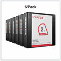 Universal Slant D-Ring View Binder, 3 Rings, 2" Capacity, 11 x 8.5, Black, 6/Carton, 8 1/2" Width x 11" Length, UNV20745PK