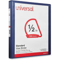 Universal Slant D-Ring View Binder, 3 Rings, 0.5" Capacity, 11 x 8.5, Navy Blue, 8 1/2" Width x 11" Length, UNV20717