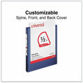 Universal Slant D-Ring View Binder, 3 Rings, 0.5" Capacity, 11 x 8.5, Navy Blue, 8 1/2" Width x 11" Length, UNV20717
