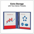 Universal Slant D-Ring View Binder, 3 Rings, 0.5" Capacity, 11 x 8.5, Navy Blue, 8 1/2" Width x 11" Length, UNV20717