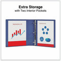 Universal Slant D-Ring View Binder, 3 Rings, 1.5" Capacity, 11 x 8.5, Navy Blue, 8 1/2" Width x 11" Length, UNV20718