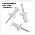 Universal Clear Push Pins, Plastic, Clear, 0.38", 400/Pack, UNV31306