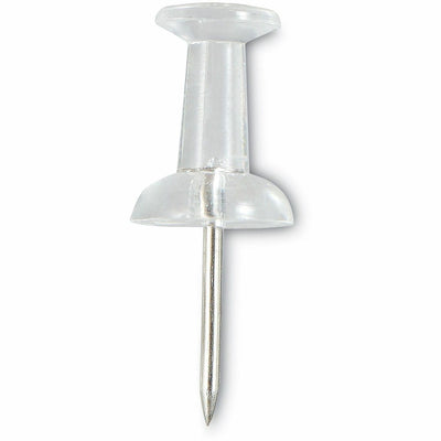 Universal Clear Push Pins, Plastic, Clear, 0.38", 400/Pack, UNV31306