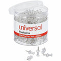 Universal Clear Push Pins, Plastic, Clear, 0.38", 400/Pack, UNV31306