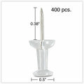 Universal Clear Push Pins, Plastic, Clear, 0.38", 400/Pack, UNV31306