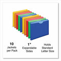 Universal Straight Tab Cut Letter File Jacket, Assorted, 8 1/2" Width x 11" Length, 10 Pack, UNV50750