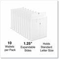 Universal Top Opening Poly Envelopes, 1.25" Expansion, Letter Size, Clear, 10/Pack, UNV50790