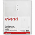 Universal Top Opening Poly Envelopes, 1.25" Expansion, Letter Size, Clear, 10/Pack, UNV50790
