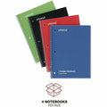 Universal Notebook, 10 1/2" x 8", 4 / Pack, UNV66614