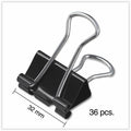 Universal Binder Clip Zip-Seal Bag Value Pack, Medium, Black/Silver, 36/Pack, UNV10210VP