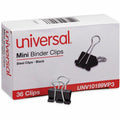 Universal Binder Clip Value Pack, Mini, Black/Silver, 36/Box, 36 / Pack, UNV10199VP3