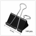 Universal Binder Clip Zip-Seal Bag Value Pack, Mini, Black/Silver, 144/Pack, UNV10199VP