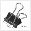 Universal Binder Clips Value Pack, Small, Black/Silver, 36/Box, UNV10200VP3