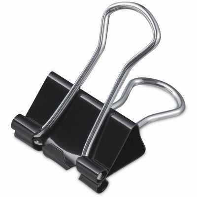Universal Binder Clips with Storage Tub, Small, Black/Silver, 40/Pack, UNV11140