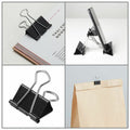 Universal Binder Clips with Storage Tub, Large, Black/Silver, 12/Pack, UNV11112