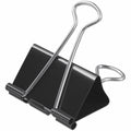 Universal Binder Clips with Storage Tub, Large, Black/Silver, 12/Pack, UNV11112
