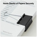 Universal Binder Clips with Storage Tub, Large, Black/Silver, 12/Pack, UNV11112