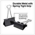 Universal Binder Clips with Storage Tub, Large, Black/Silver, 12/Pack, UNV11112