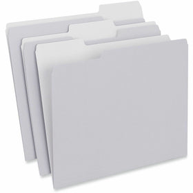 Universal 1/3 Tab Cut Letter Top Tab File Folder, Gray, 8 1/2" Width x 11" Length, 100 Box, UNV18101