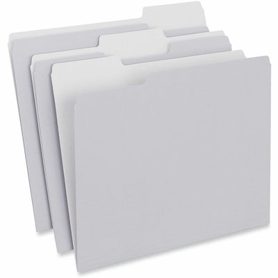 Universal 1/3 Tab Cut Letter Top Tab File Folder, Gray, 8 1/2" Width x 11" Length, 100 Box, UNV18101